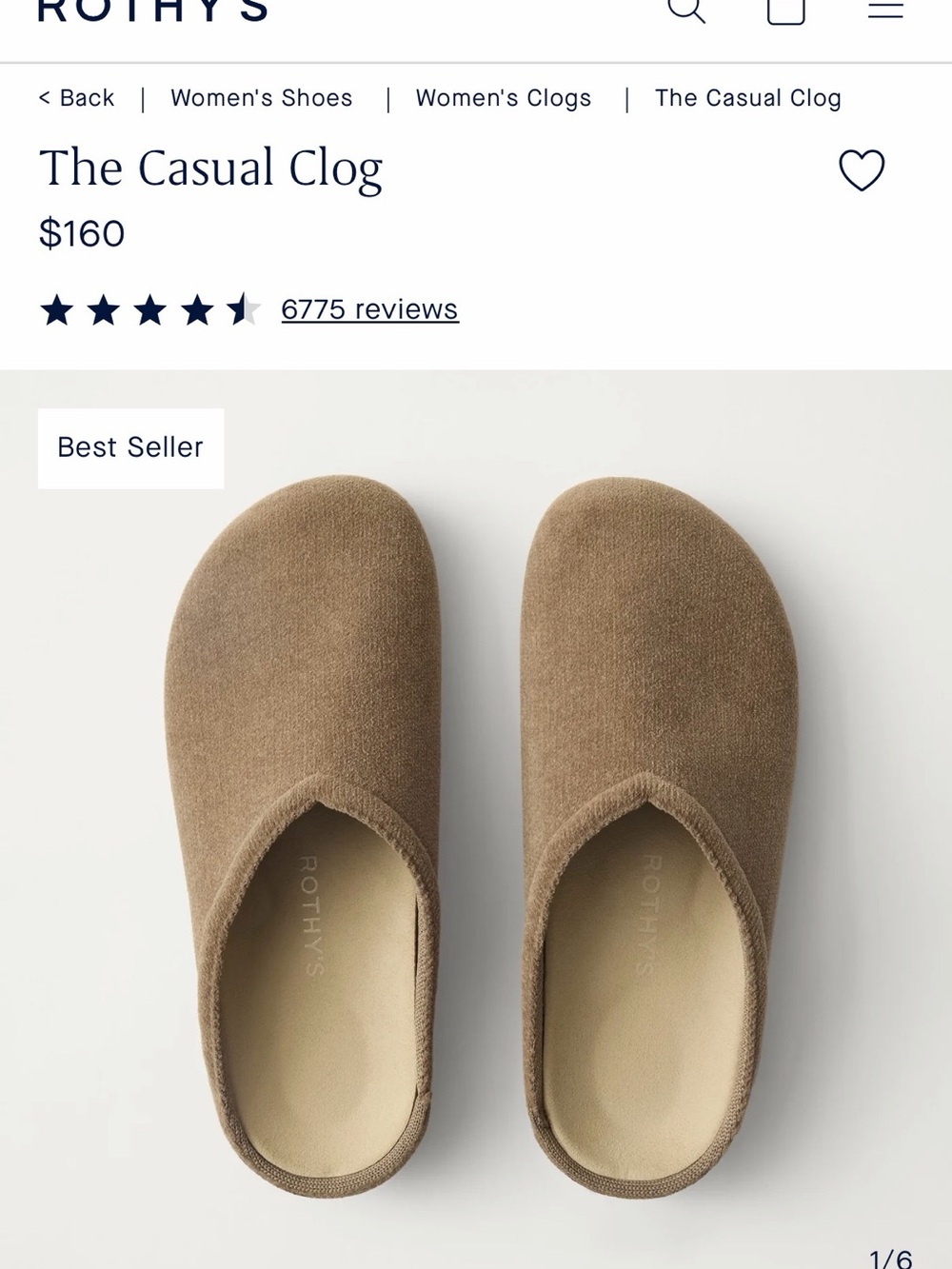 Rothy's Casual Clog — Portobello